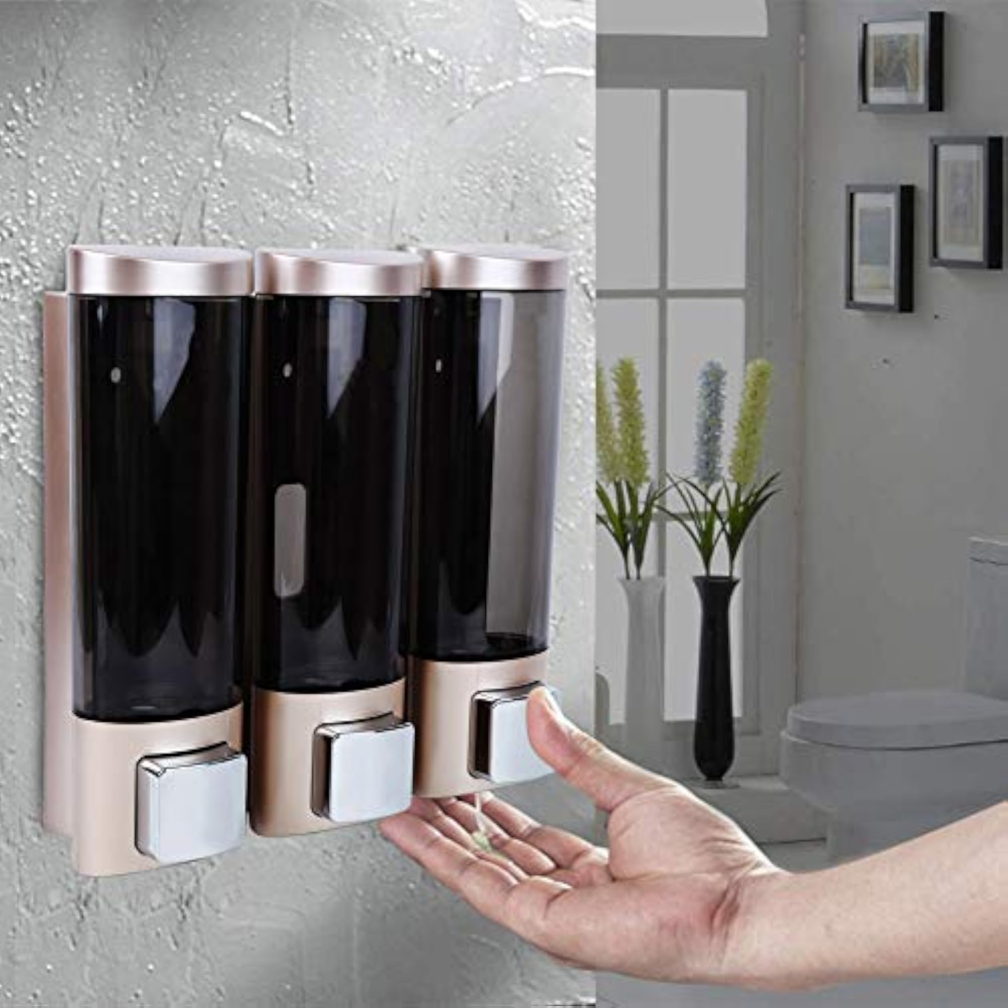 Liquid Lotion Container 3 Head 200ml Wall Mounted Dispenser